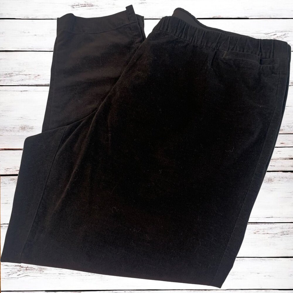 J. Jill Slim Leg Pants Elastic Waist Pull On Stretch Black Size 22